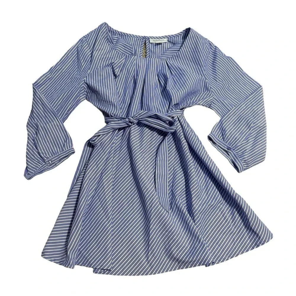 Motherhood Maternity Blue Striped Top